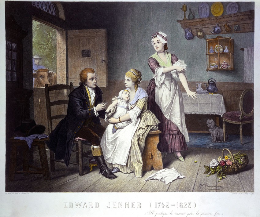Edward Jenner vaccinating his young child