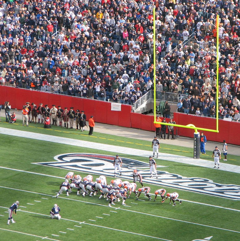A typical line-up for an extra point