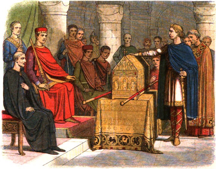 Harold gives his promise to William, Duke of Normandy