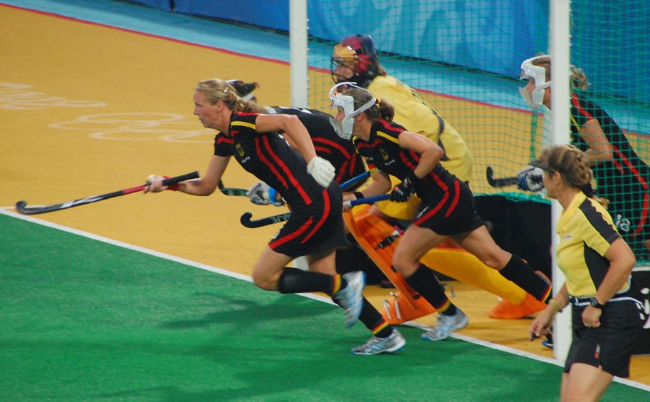 Defenders rush out as soon a penalty corner is taken.