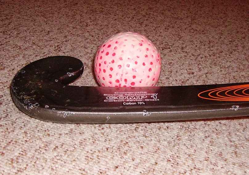 Hockey stick and ball