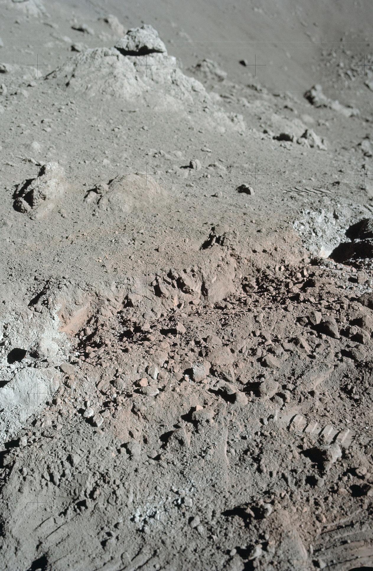 Orange lunar soil containing glass beads