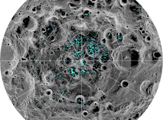 Ice detected at the Moon's south pole