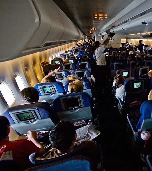 Passengers in an airliner