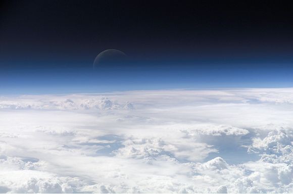A view of the atmosphere above the clouds