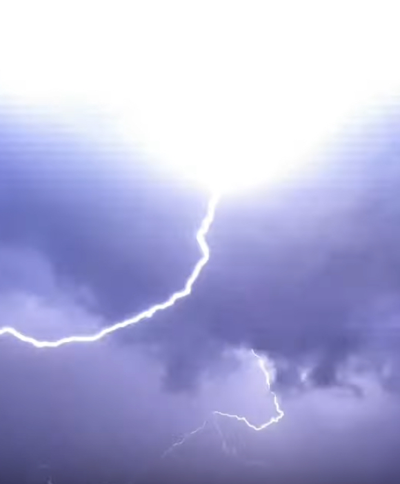 Lightning strike in Cardiff, Wales