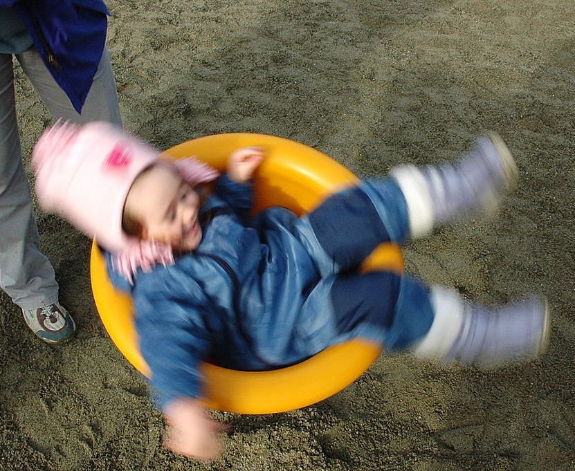 A child about to feel dizzy