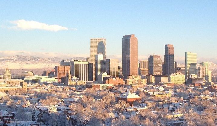 View of Denver after a snowstorm