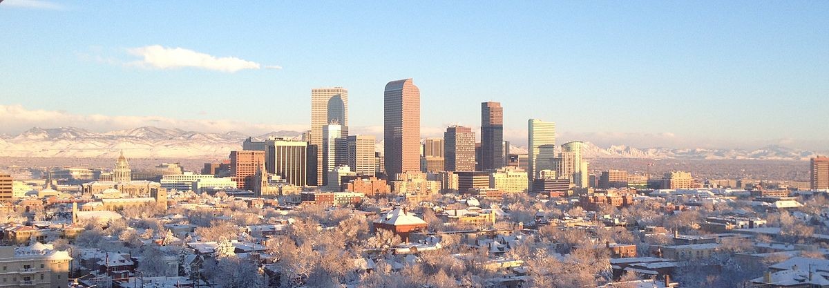 View of Denver after a snowstorm