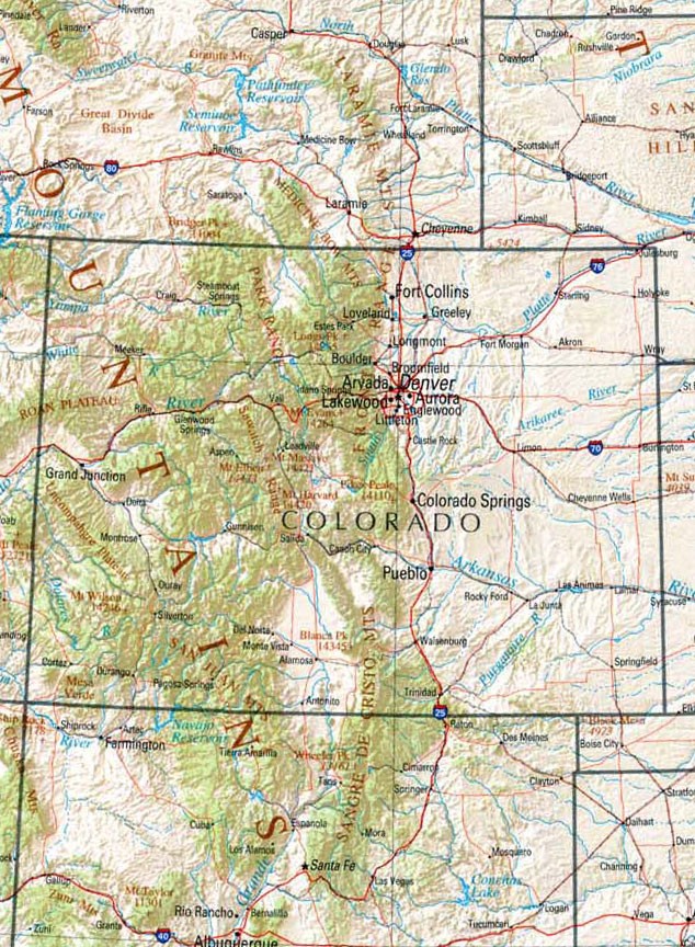 A map of Colorado