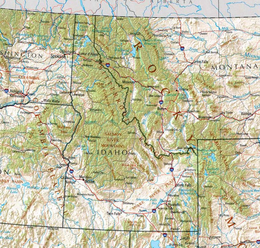 A map of Idaho