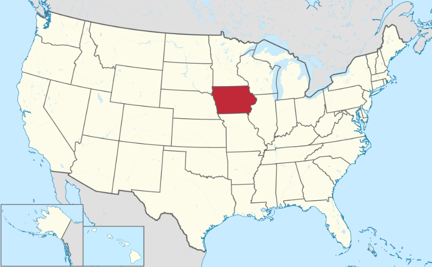 Iowa location map