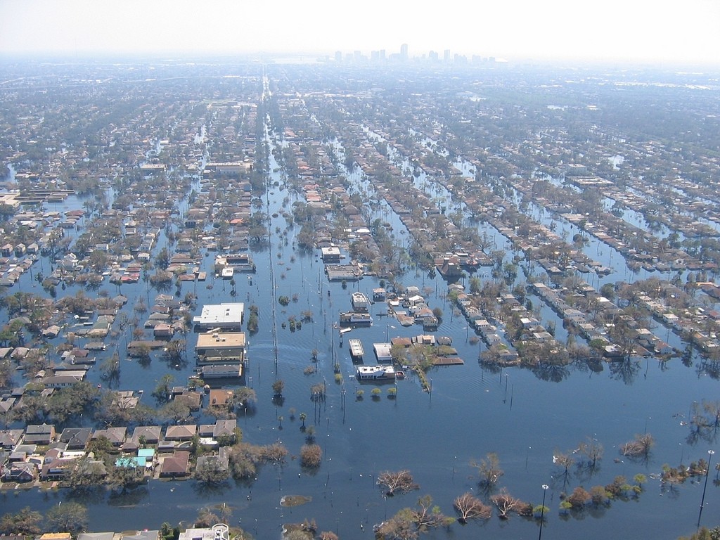 Flooded streets after Hurricane Katrina