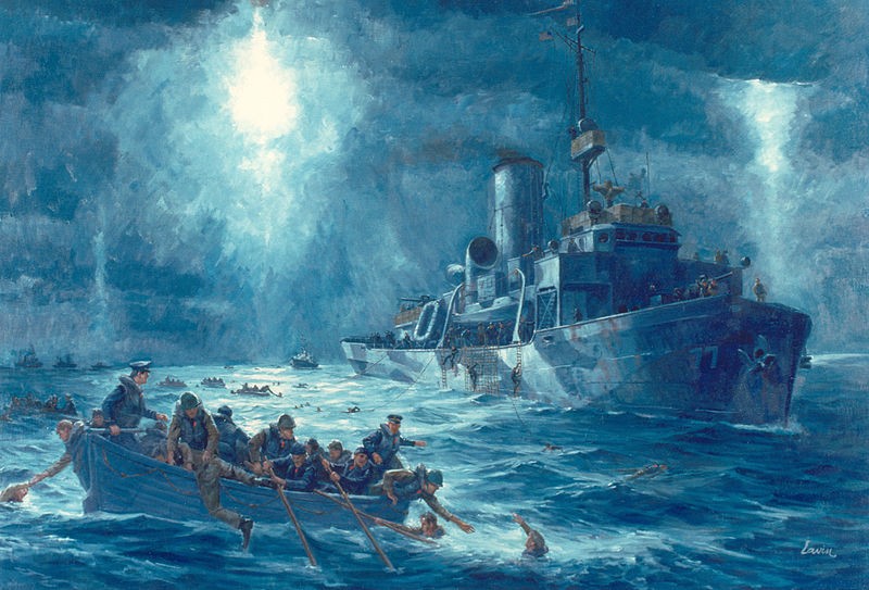 US servicemen are rescued in the Atlantic Ocean, 1943