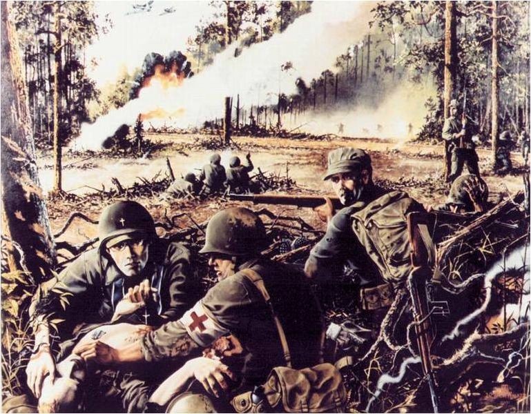 US soldiers fighting in the Philippines, 1945