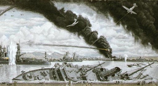 The Japanese attack on Pearl Harbor, 7th December 1941