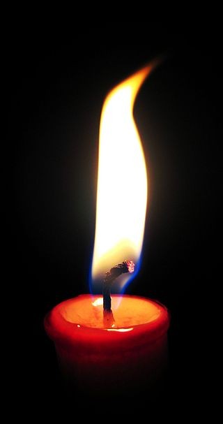 The different colours in a candle flame