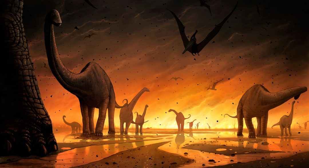 Titanosaurs await the approaching firestorm.