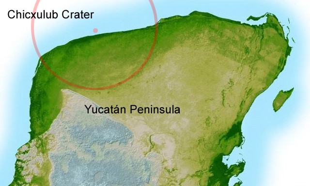 The site of the Chicxulub crater in the Yucatán