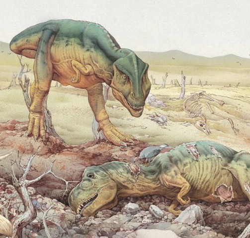 T. rex suffers the loss of its plant-eating prey.