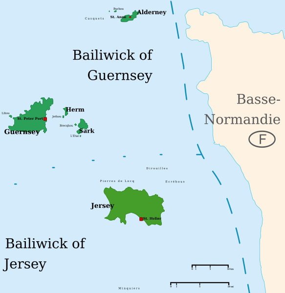 A map of the Channel Islands