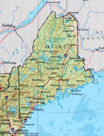 A map of Maine