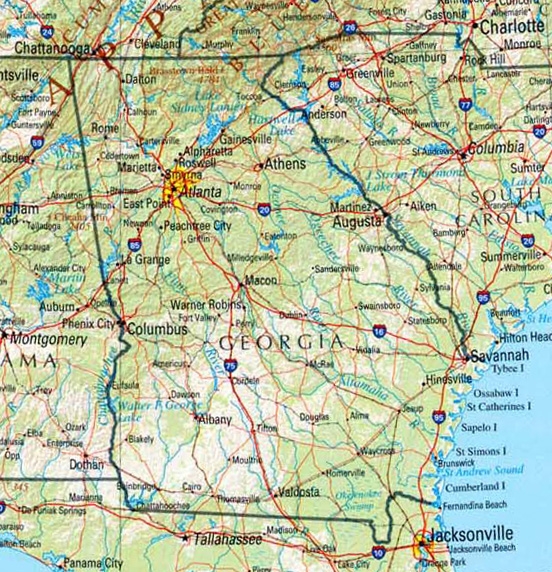 A map of Georgia