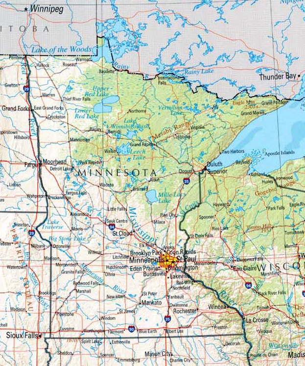 A map of Minnesota