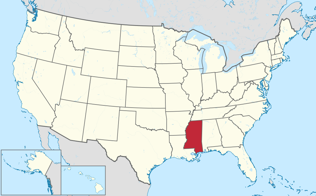 Mississippi location map