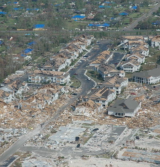 Damage caused by Hurricane Katrina on the Gulf Coast