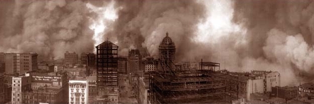 San Francisco ablaze following the earthquake of 1906