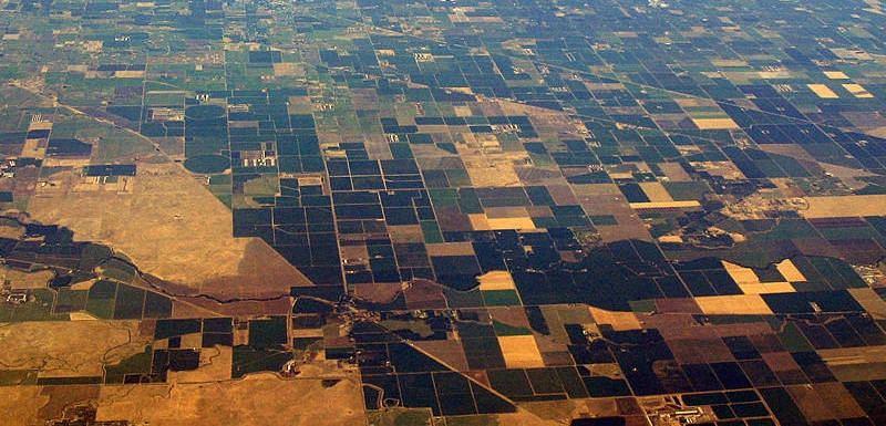 Aerial view of the California Central Valley