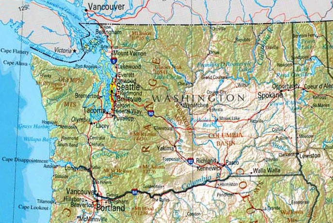 A map of Washington