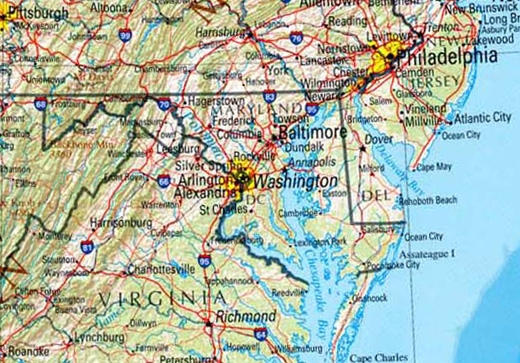 A map of Maryland