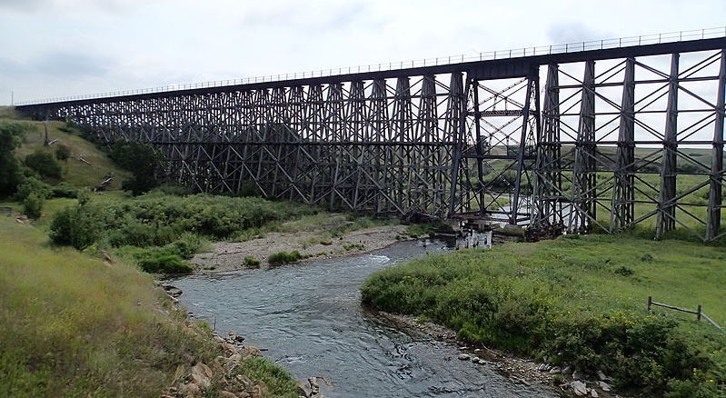 Trestle bridge crossing Big Spring Creek