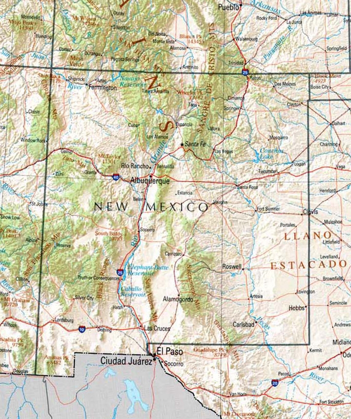 A map of New Mexico