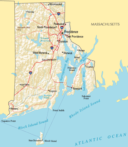 Map of Rhode Island