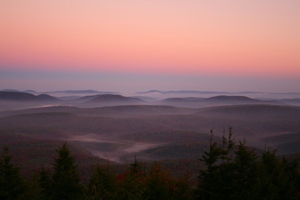 Morning fog in the Allegheny mountain valleys