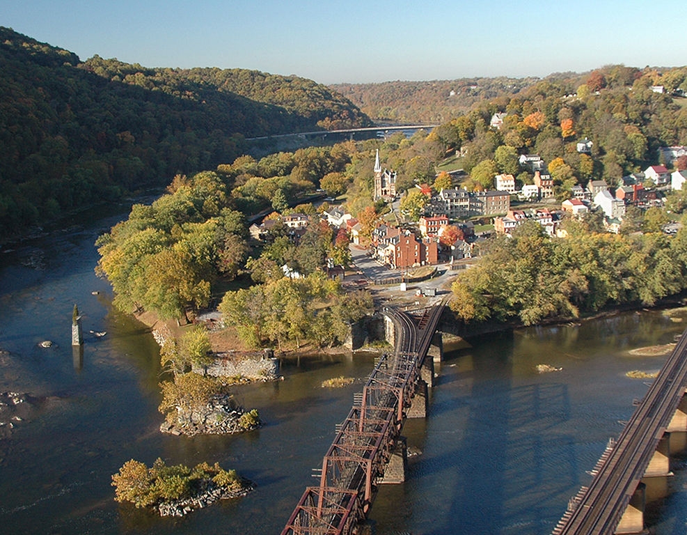A view of the historic town of Harpers Ferry
