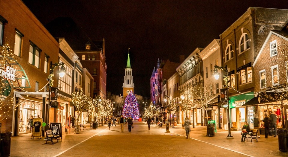 Church Street, Burlington at Christmas
