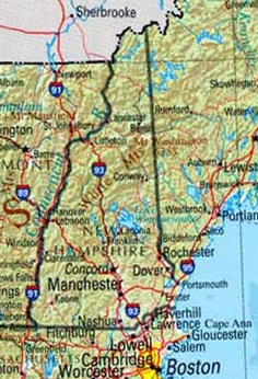 A map of New Hampshire