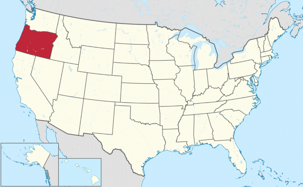 Location map of Oregon