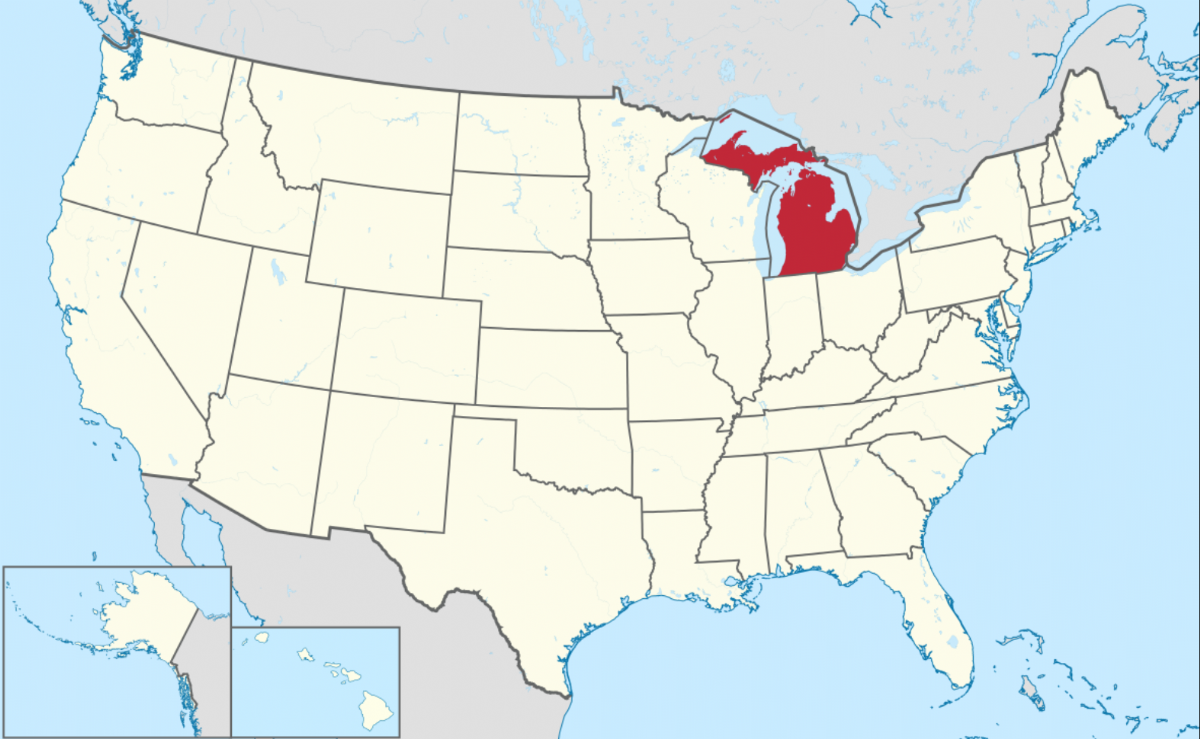 Michigan location map
