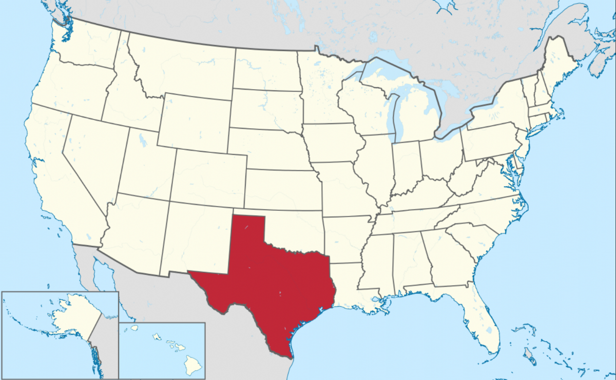Texas location map