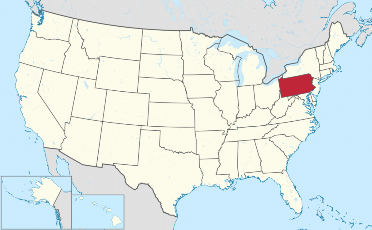 Pennsylvania location map