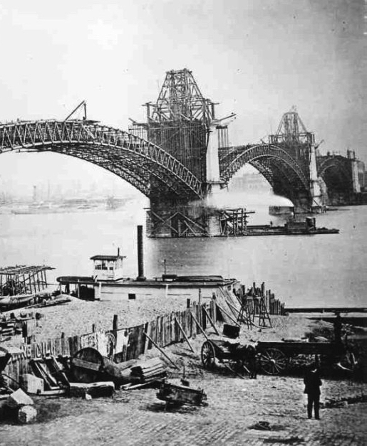 Construction of the Eads Bridge, 1874