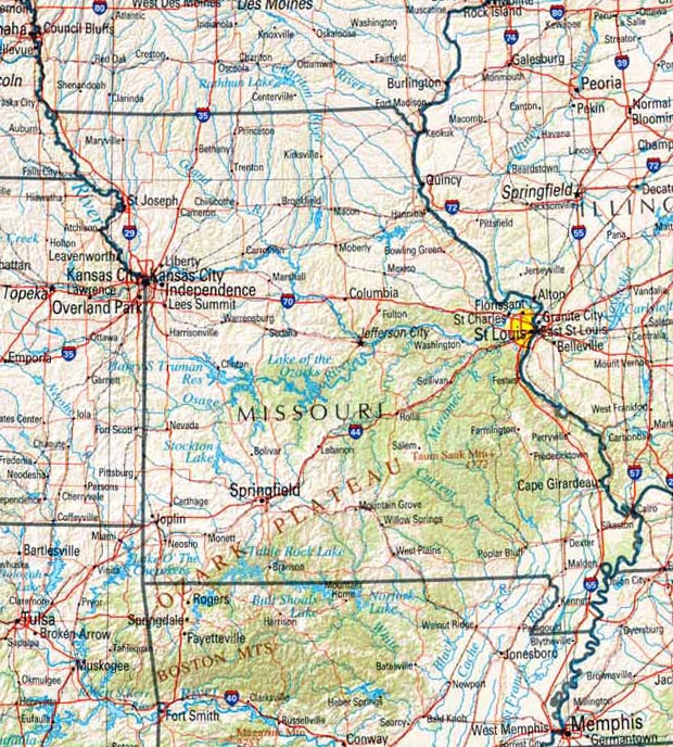 A map of Missouri