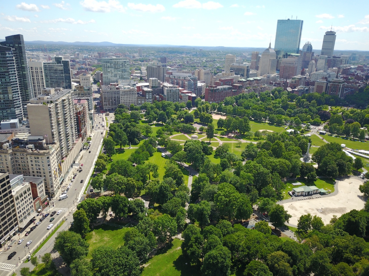 Aerial view of Boston Common