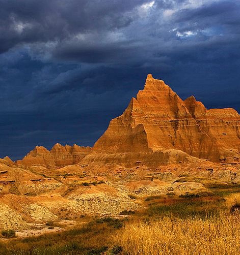 Thunder clouds in South Dakota's Badlands