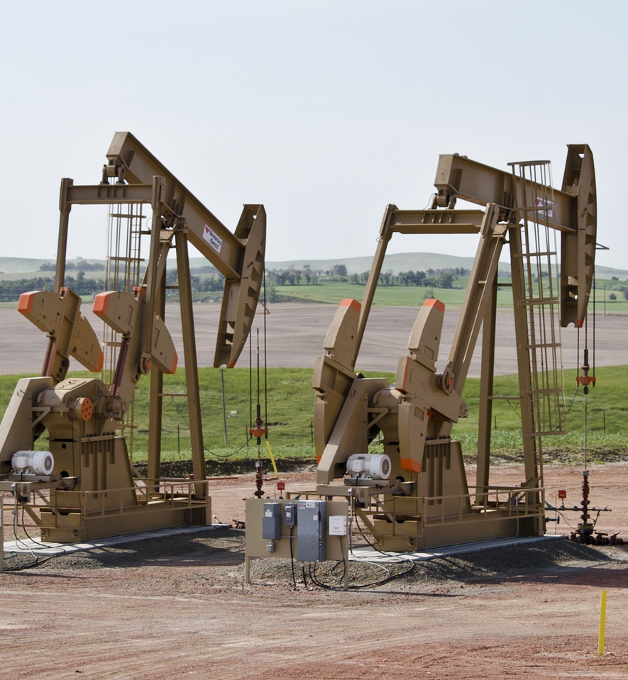 Oil wells east of Arnegard